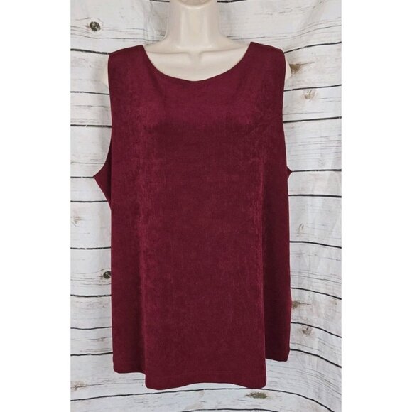 Chico's Travelers Red Burgundy Pleated Jacket Cardigan Set 4 Twin Set Tank 2 PC - Picture 6 of 8